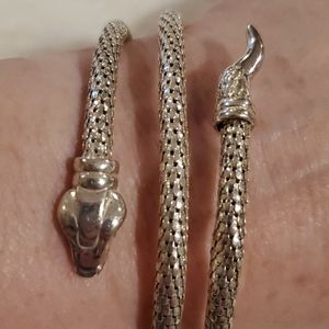 Italian Sterling silver coil snake bracelet